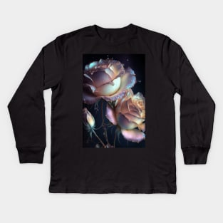 Iridescent pastel roses 6 Kids Long Sleeve T-Shirt